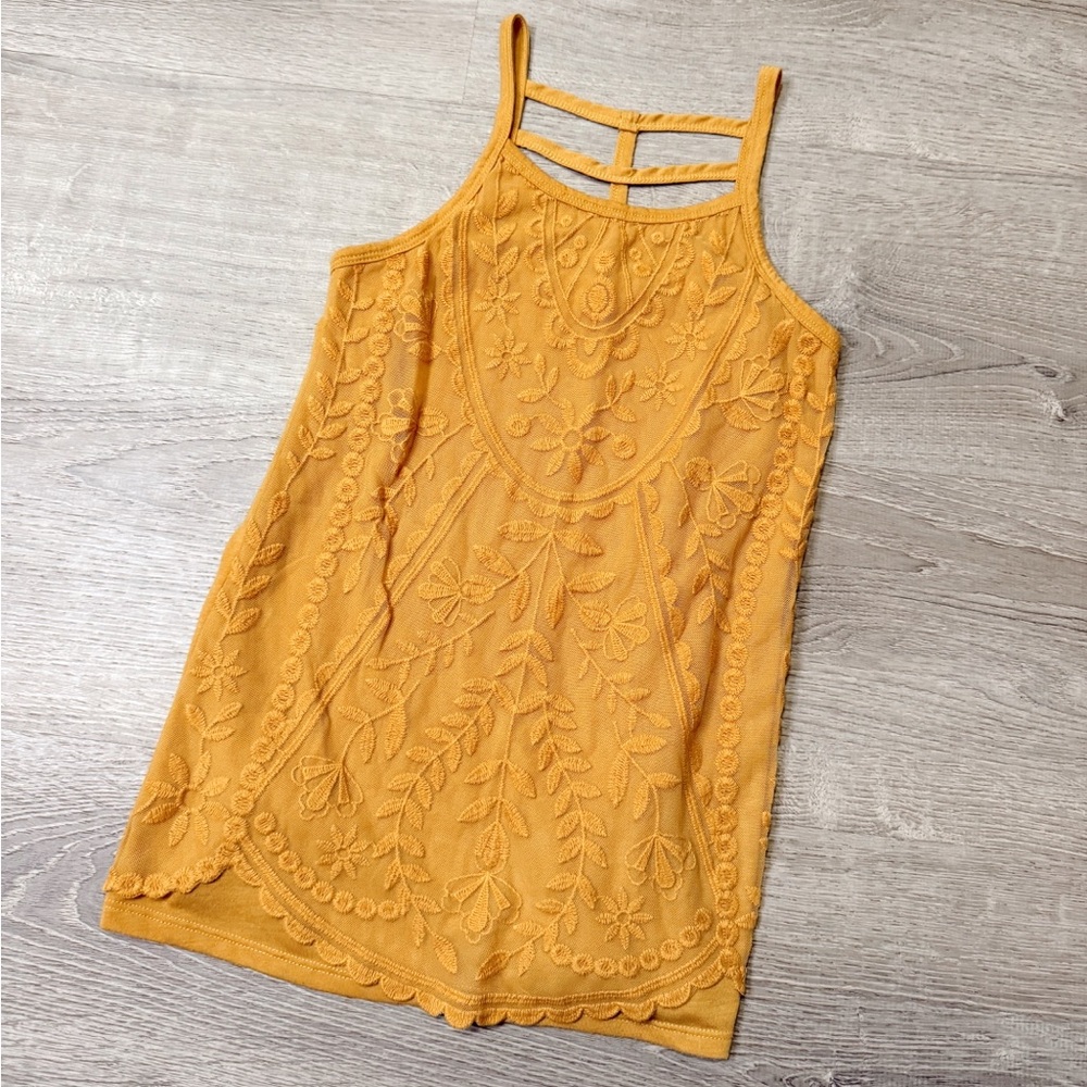 •REWIND• MUSTARD LACE TANK TOP